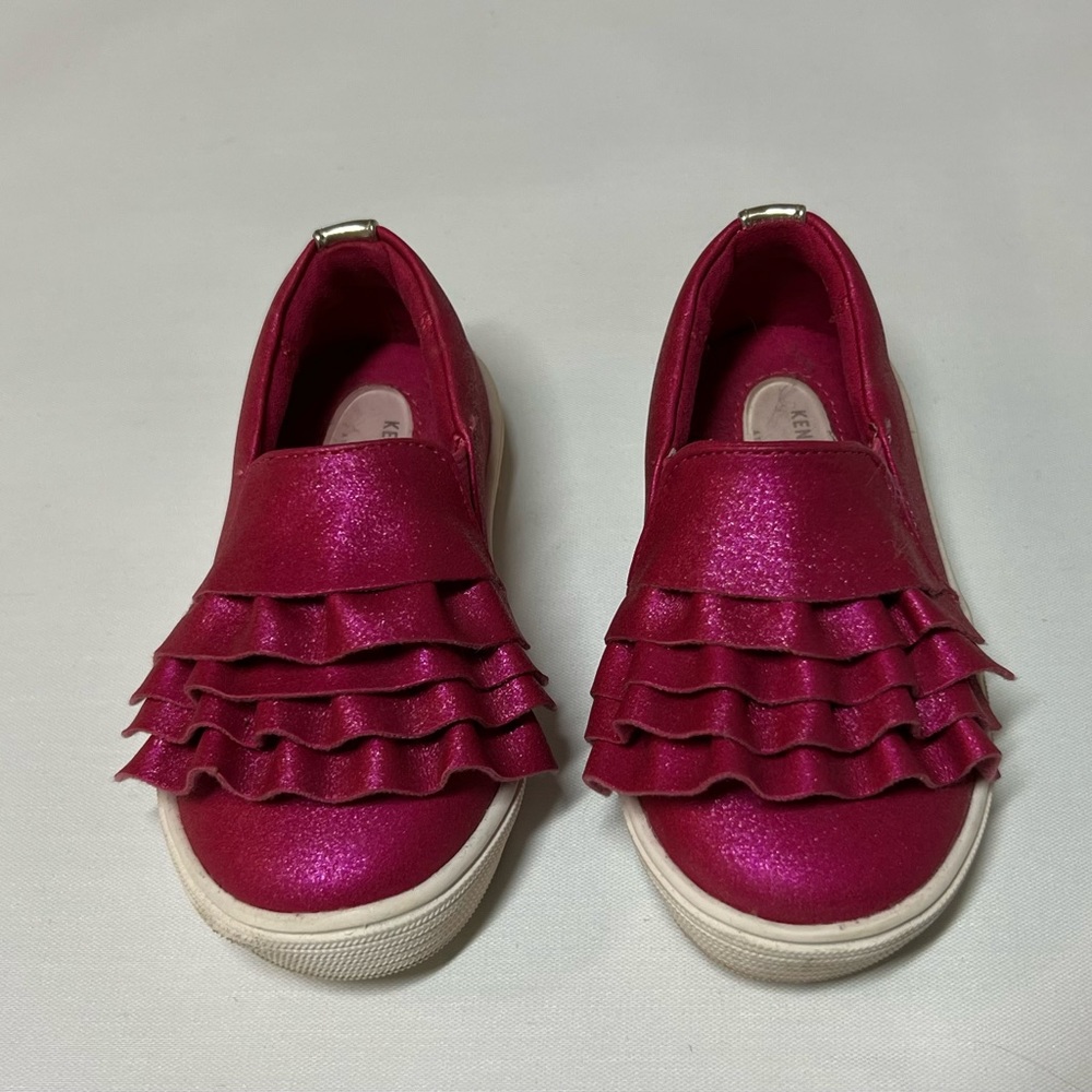 Kenneth Cole Pink Ruffle Shimmer Slip On Shoe